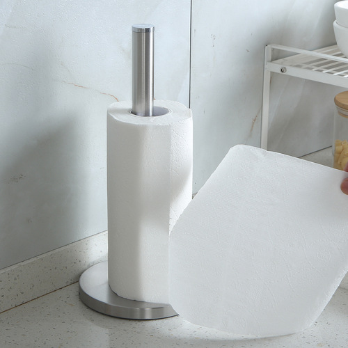 Stainless steel vertical paper towel holder kitchen punch-free paper towel storage rack paper towel box living room toilet paper roll holder