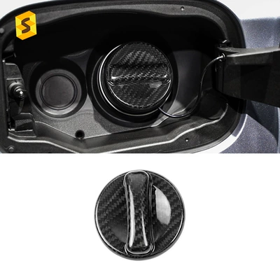 Cross-Border Suitable for Mercedes-Benz G-Class Amg Car Interior Fuel Tank Knob Cover Real Dry Carbon Carbon Fiber Decorative Sticker (Tank cap) - 561-black