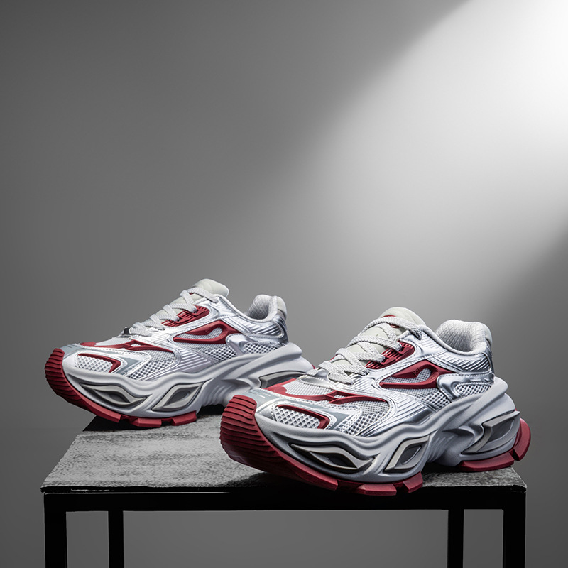 2025 Men's Summer Casual Shoes New Style Youth Sports Style Thick-Soled Dad Shoes Unique Niche Breathable Height-Increasing