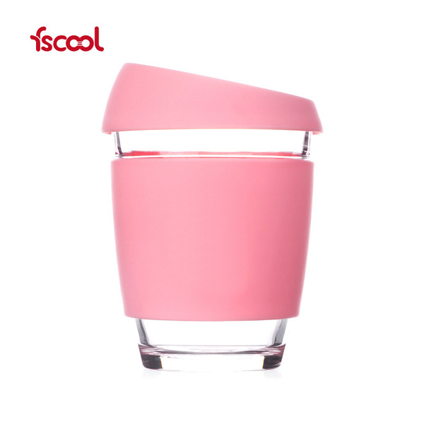 Creative ins solid color silicone glass coffee cup