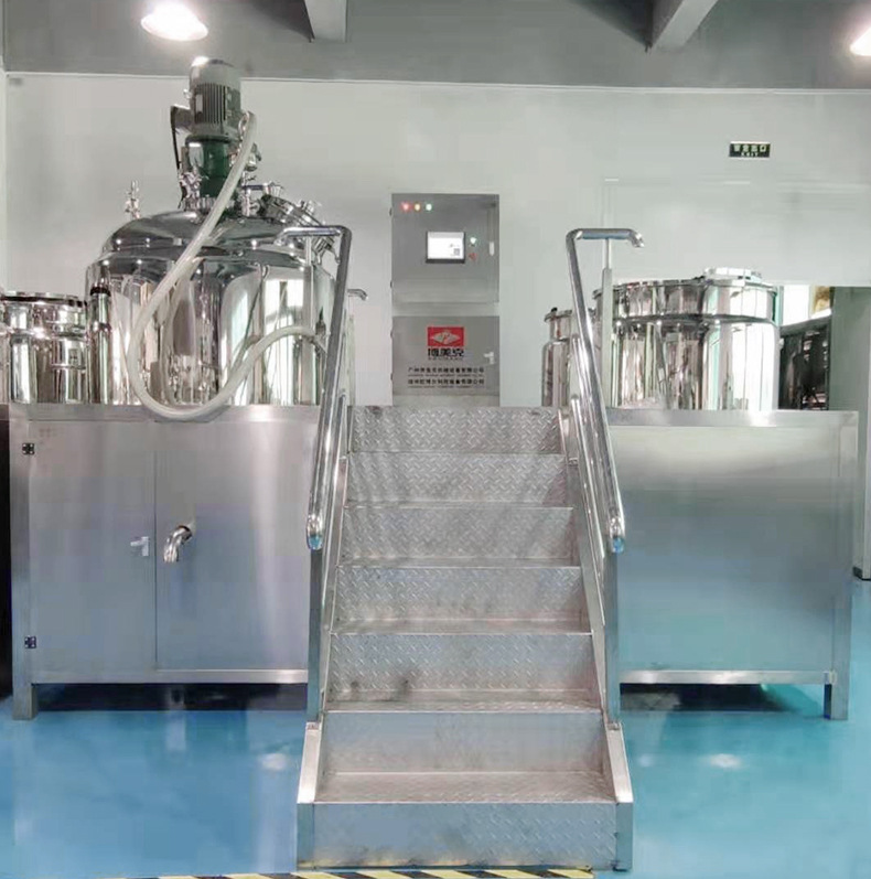 乳化机护肤品均质固定式真空均质500L混合设备真空乳化