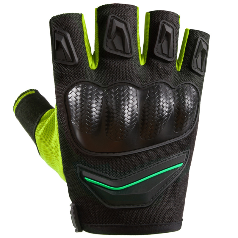 Woven Shell Racing Gloves, Summer Motorcycle And Off-road Protective, Anti-slip, Sports, All-season, Anti-fall, Half-finger, Men's Style_desvips.com