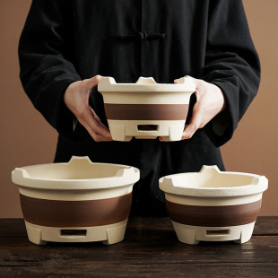 Tea Brewing Set with Indoor Charcoal Stove, Clay Stove for Outdoor Barbecue, and Exquisite Korean-Style Tea Roasting Set