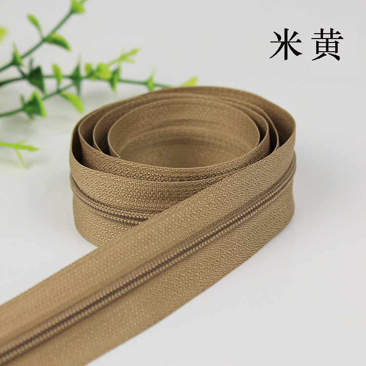 Bolsa DIY accesorios de tela ropa cremallera tirón cabeza accesorios de cuero N ° 5 color largo nylon sola cabeza doble cabeza