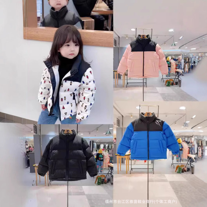 Putian Tnf1996 North Face Children's down Jacket 700 Fill Power Embroidered Puffer Coat Children's Warm Down-Filled Cold-Proof Jacket