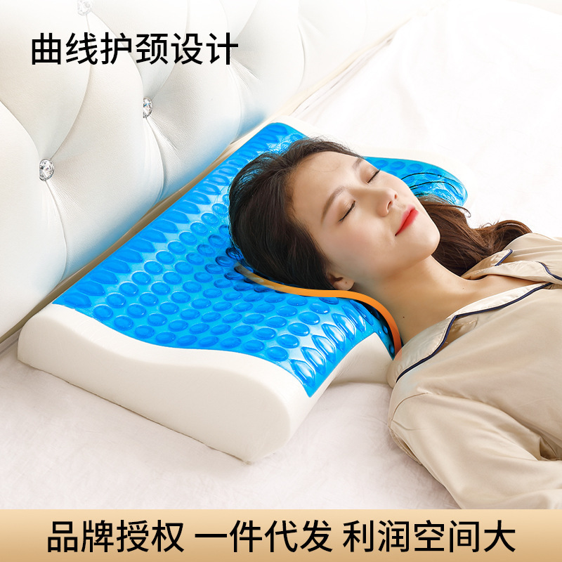 Amazon Summer Product Memory Foam Gel Pillow Hotel Ice Pillow Deep Sleep Pillow Slow Rebound Class a Pillow Cervical Spine