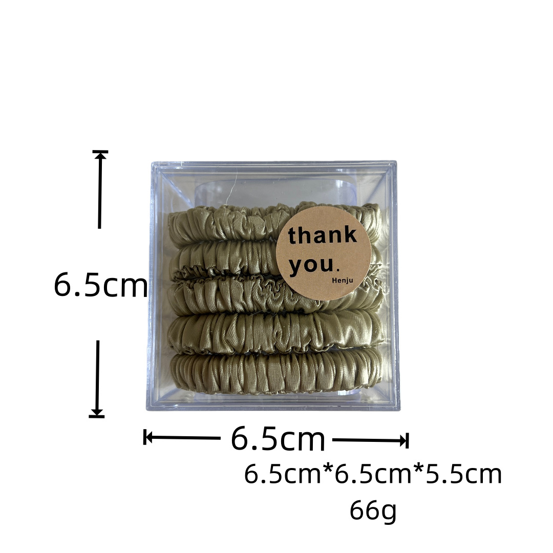 Korean High-Elastic Satin Pleated Scrunchie Hair Tie Ins High-Value Ponytail Hair Band with a High-End Feel