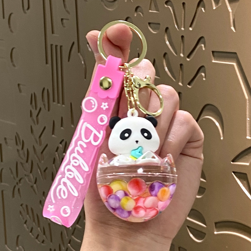 Acrílico en aceite, botella de arena, llavero de animales pequeños, accesorios de bolsa, llavero lindo, adornos colgantes, regalos pequeños al por mayor