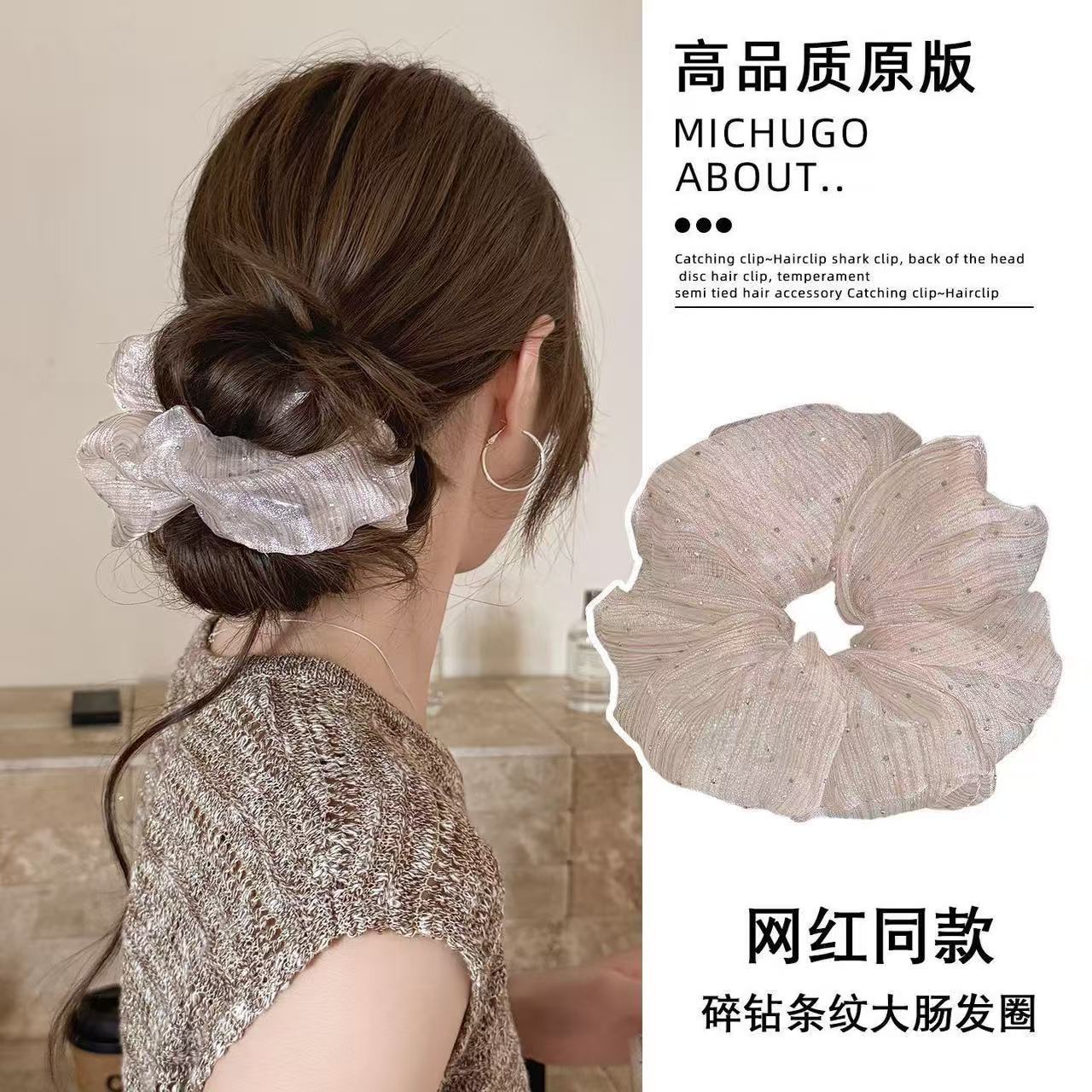 Al hair Ring 37 - hilo transparente lleno de champán estrella