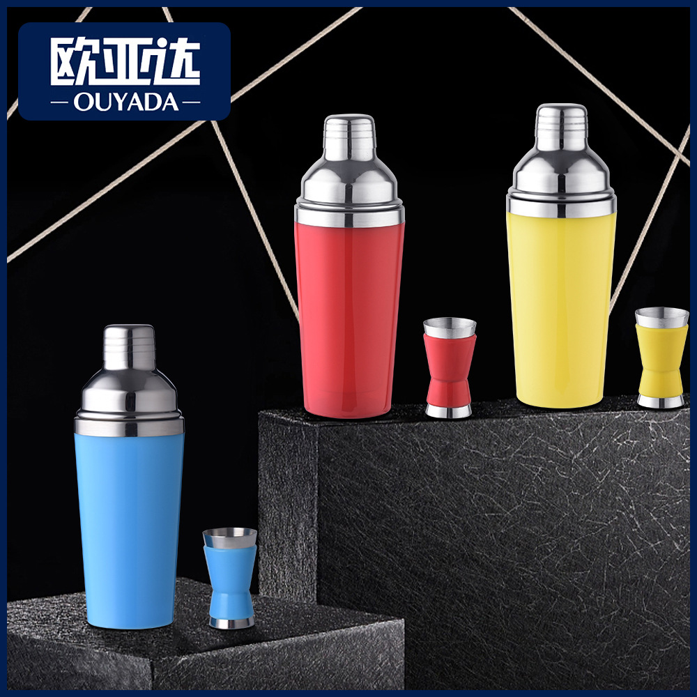 Plastic multicoloured shaker stainless steel