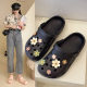 Women's New Fashion Flat Beach Slippers Summer Flower Shoes Women's Outer Wear Non-slip Shoes