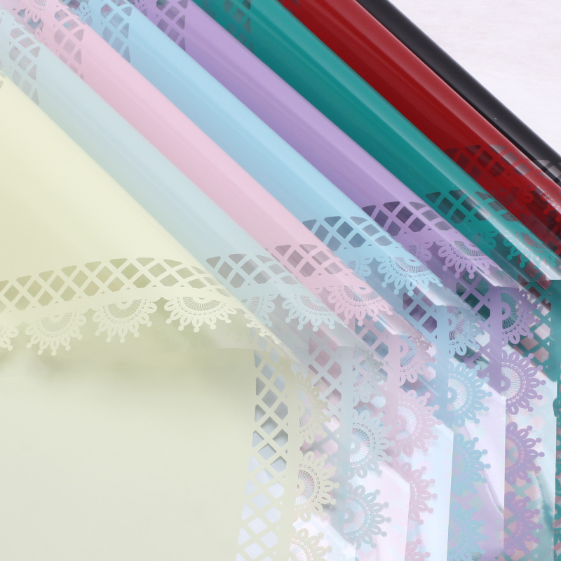 Huaxi pétalos encaje pp vidricola plástico transparente impermeable envoltura flor florista embalaje comercio exterior al por mayor