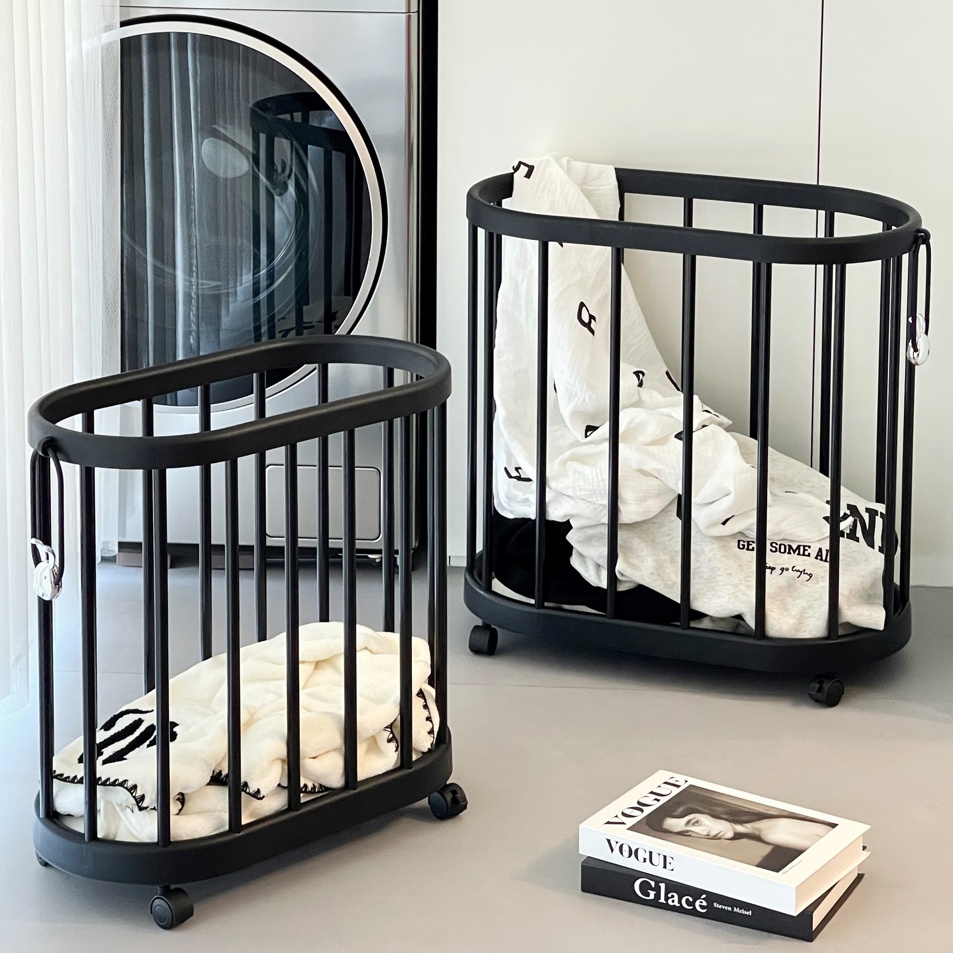 Cesta de ropa sucia para el hogar, cesto de almacenamiento de ropa sucia, baño impermeable, inodoro de gran capacidad, cesto de ropa sucia con ruedas estrechas