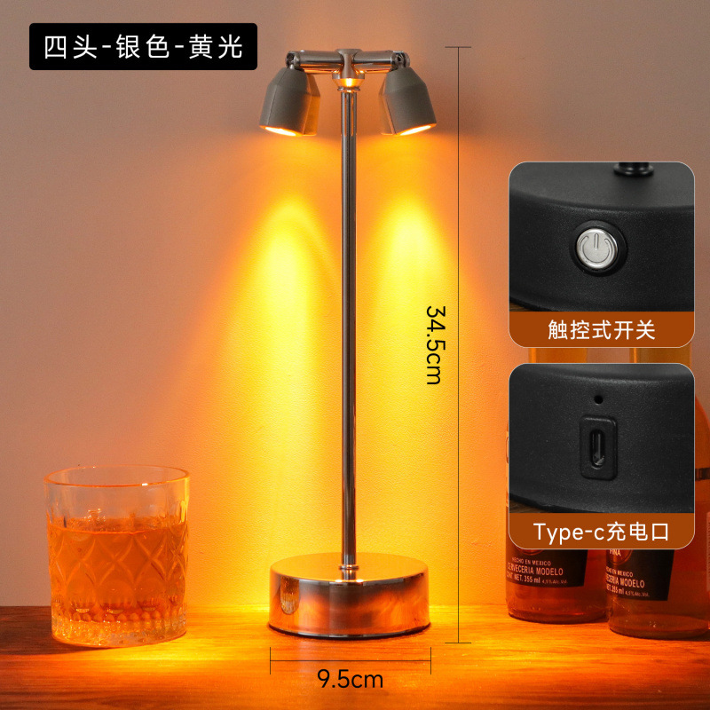 Lámpara de mesa de bar recargable al aire libre iluminación de ambiente de restaurante luz de noche luz de mercado nocturno faro de estand de atmósfera lámpara de mesa