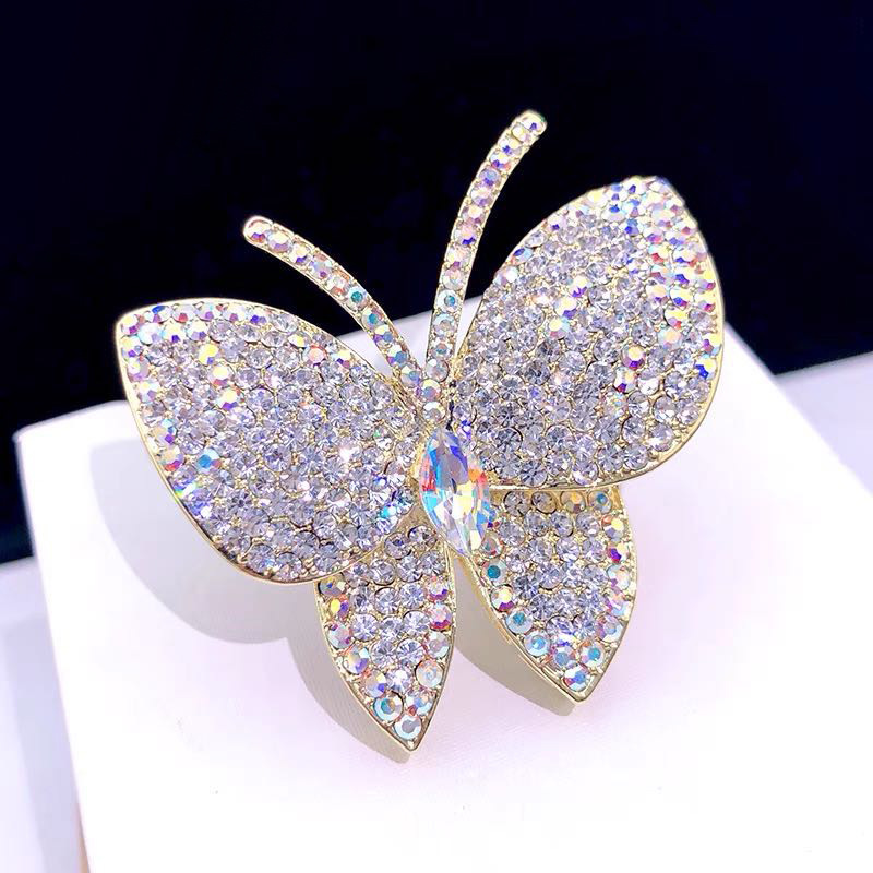 Women's Gender Rhinestone Design Classic Style Style Classic Style Pin Butterfly Alloy Rhinestone Women's Brooches