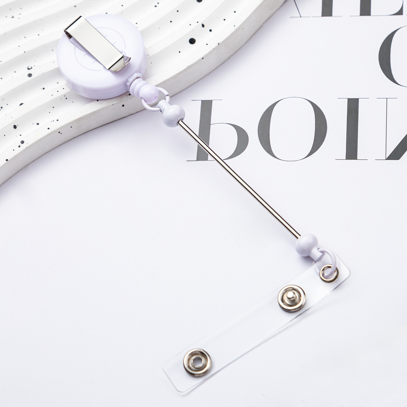 Cubierta de tarjeta retráctil fácil de tirar hebilla creativa perlas llavero retráctil hebilla de trabajo placa de identificación fácil de tirar hebilla de cable