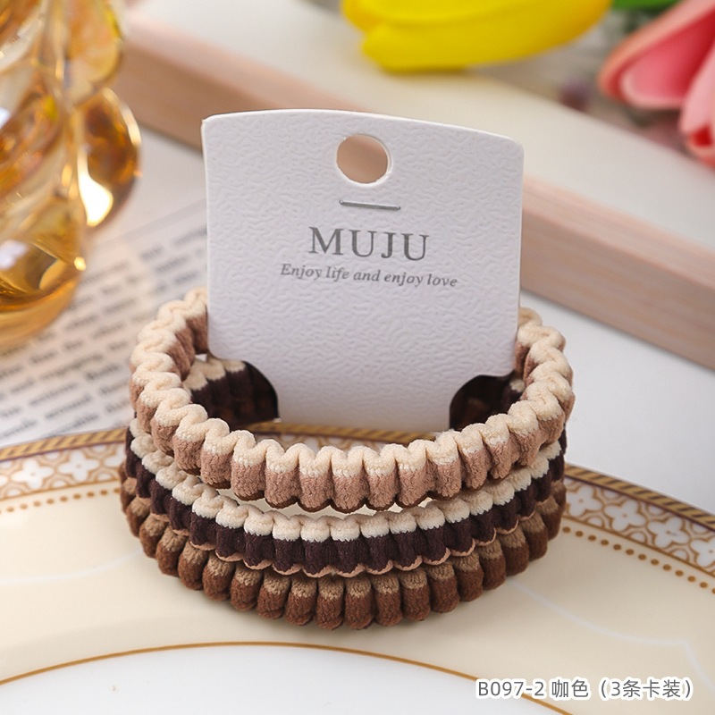 [Carga de tarjeta] sensación de alto nivel coreano de cabello de código de barras de moda de alta elasticidad de cabello anillo de cabello correa de cola de caballo