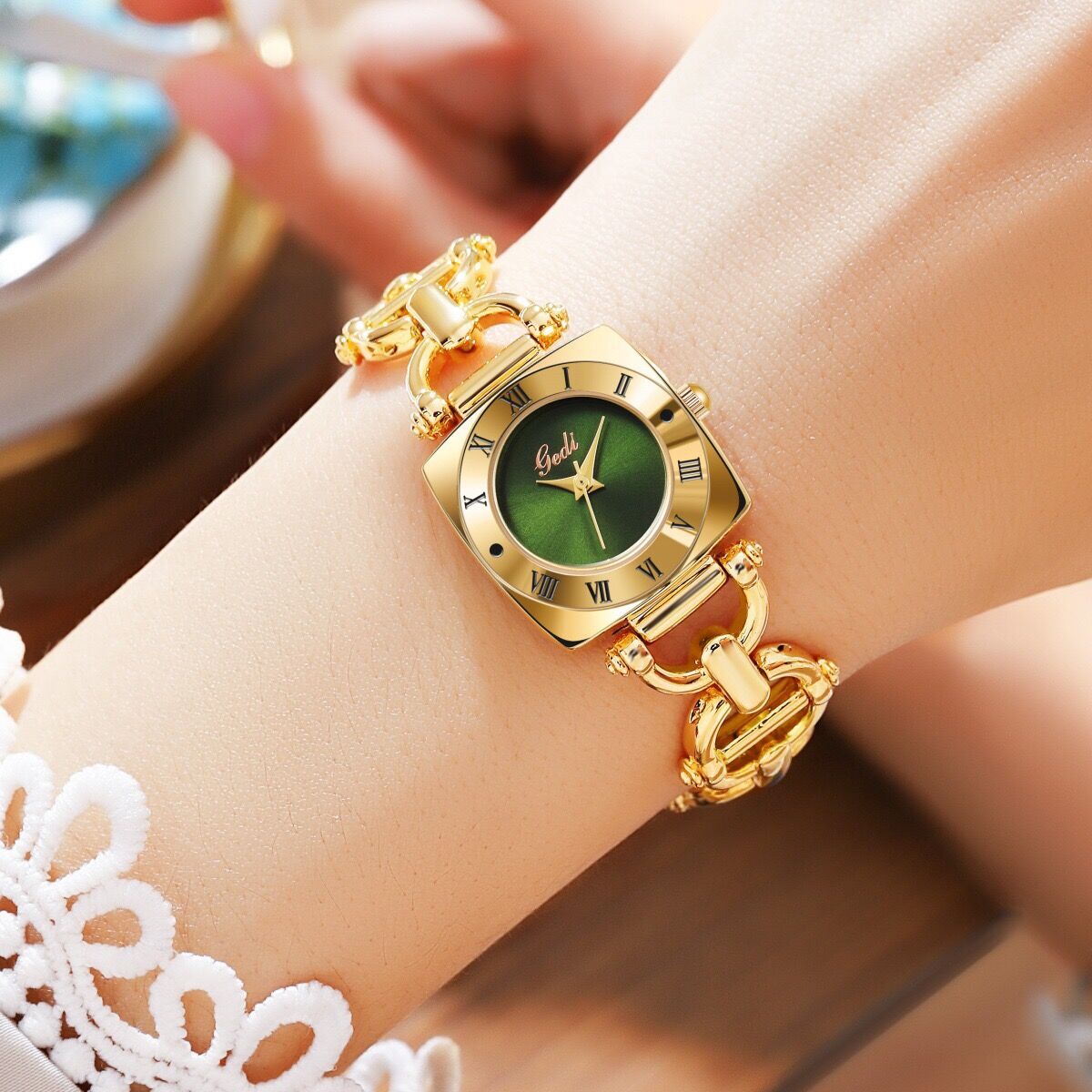 50g Weight Tempered Glass Mirror Material Stainless Steel Strap Material Watch Classification Pointer Display Type Jewelry Buckle Buckle Style Square Dial Shape Holiday, Banquet, Daily Occasion Quartz Movement Solid Color Pattern Women's Gender Elegant, Lady Style Elegant Lady Solid Color Jewelry Buckle Quartz Watch Women's Watches 5