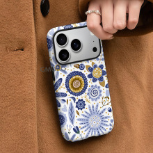 亚马逊国风花卉适用苹果17二合一菲林手机壳16/15高颜值14pro防摔