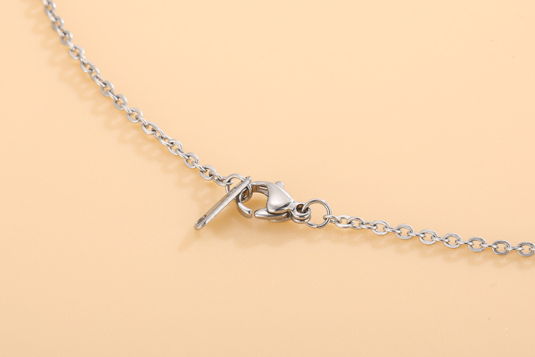 In Stock Wholesale European and American Simple Trendy Stainless Ornament round Beads Necklace and E