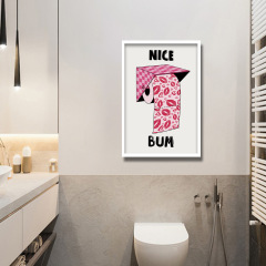 跨境粉色紅唇衛生紙家居情人節裝飾抽象畫衛生間浴室牆面裝飾畫芯