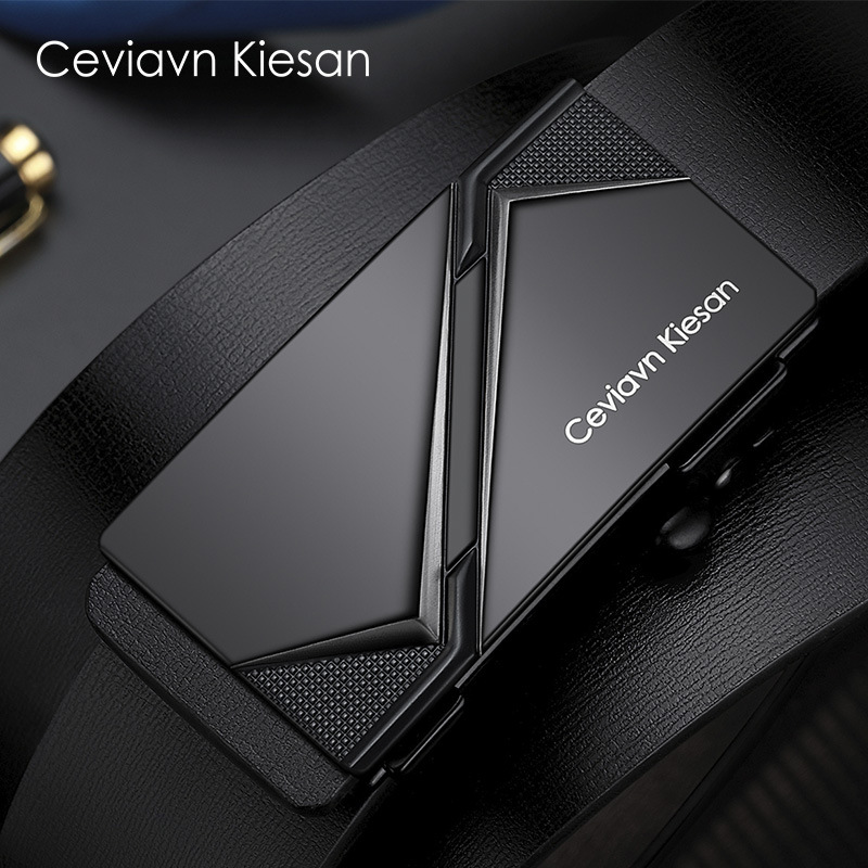 Ceviavn kiesan correa de cuero de los hombres Venta caliente desdentado hebilla automática de negocios fabricante de Cinturón de piel de vaca en stock