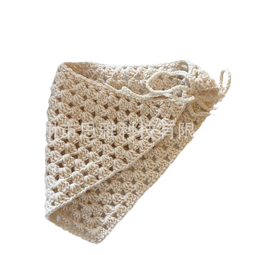 New Colorful Ethnic Hand Crochet Wide-Brim Hair Band for Women, Retro Farmhouse Style Hair Tying Band and Head Scarf Hat