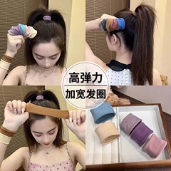 ネットの赤いマスクの髪輪の高い馬尾の髪紐の夏の薄い金の高弾は幅を広げて太くします。