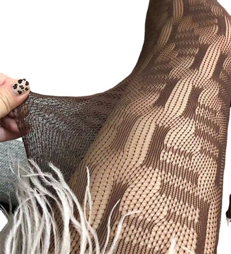 Paris fishnet stockings, Internet celebrity with correct letters, sexy and trendy B letter pantyhose, knitted thin F letter fishnet stockings