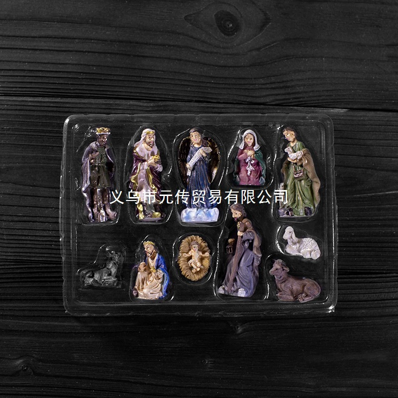 跨-border 2025 Amazon Christmas manger group ornament религиозная рождественская детский подарок Resin worker