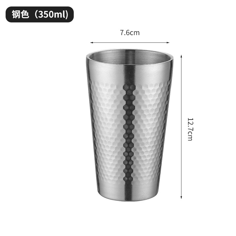 350ml taza martillado (201 de plata)