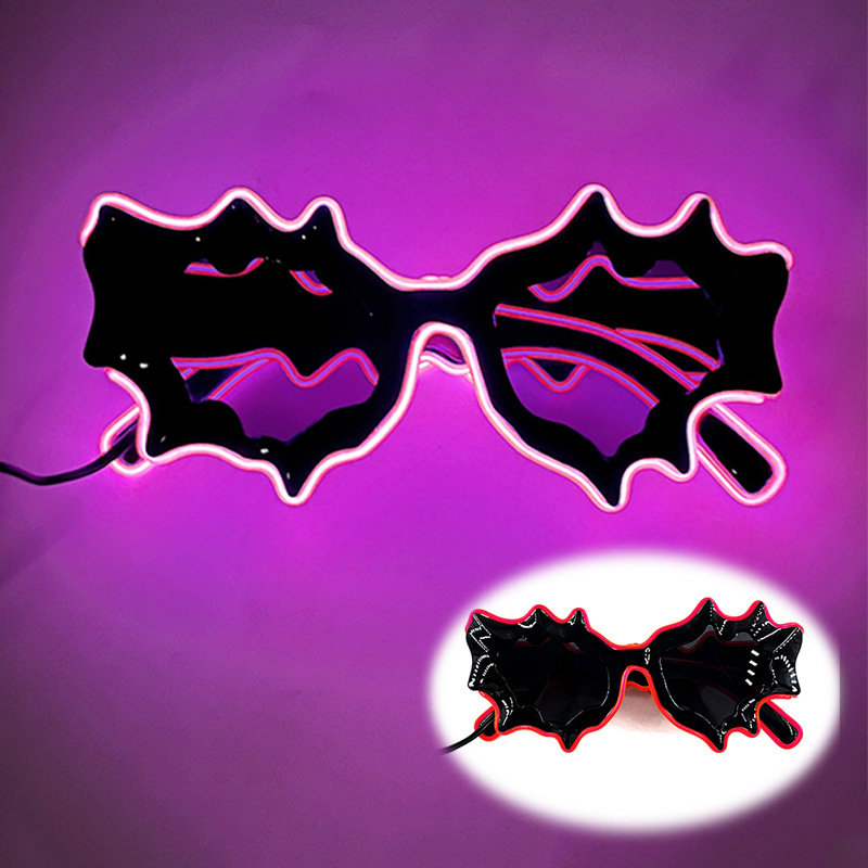 Nueva personalidad extraña irregular LED luminiscente gafas de tinta gafas de onda de moda gafas de sol extrañas props bungee image 11