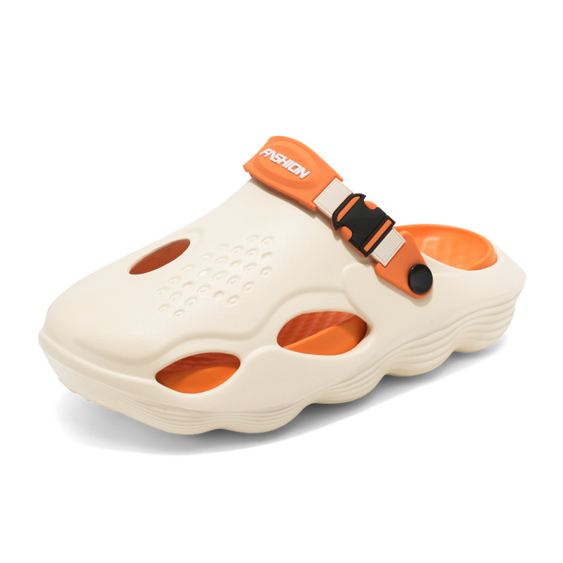 2025 nuevos zapatos con agujeros de suela gruesa para hombres, zapatillas Baotou, sandalias deportivas antideslizantes para hombres, zapatos de playa