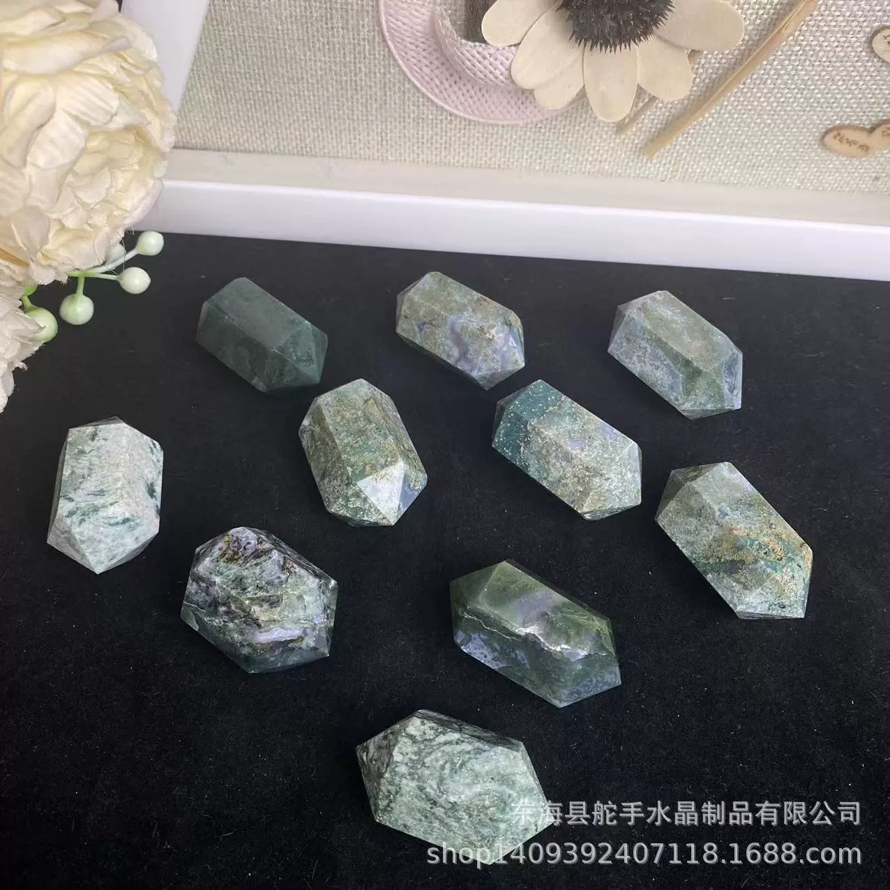 Agate natural water, natural ore for pillar, decorations for office, accessory
