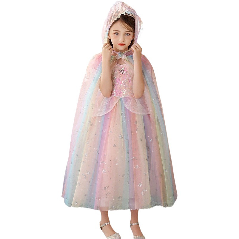 Carefully Selected Holiday Party Costumes, Birthday Gifts, Children's Performance Costumes, Elsa Cape, Shawl, Theater Performance
