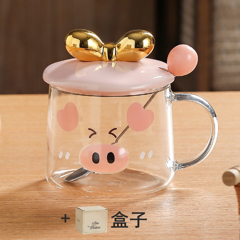 オフィスの漫画のグラスのレリーフの3dかわいいマグカップの牛乳はコップの会社の贈り物を飲みます。|undefined