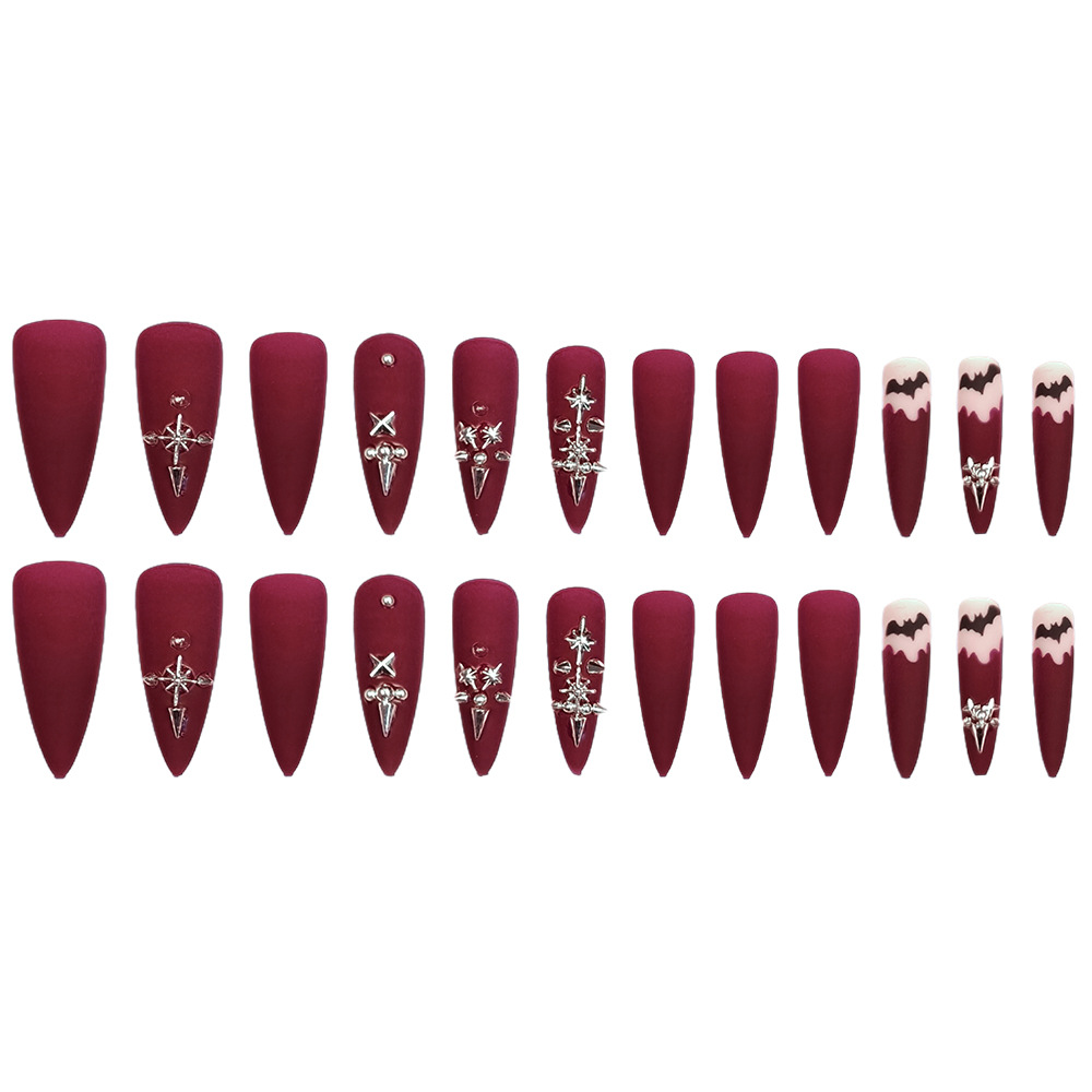 Vinegar mate remaches cruz manicure comercio exterior taladro personalización desgaste de uñas 24 piezas de parche de uñas