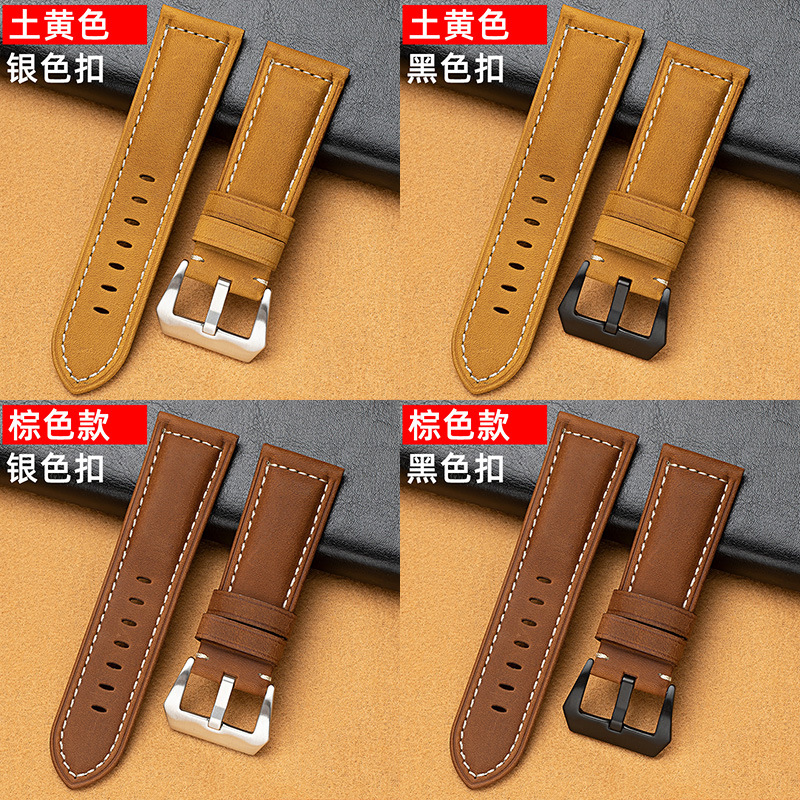 Spot wholesale fat sea crazy horse leather watch with European and American frosted retro rough mad cow leather strap 22mm26mm