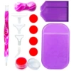 Purple coloured pencils, tools set