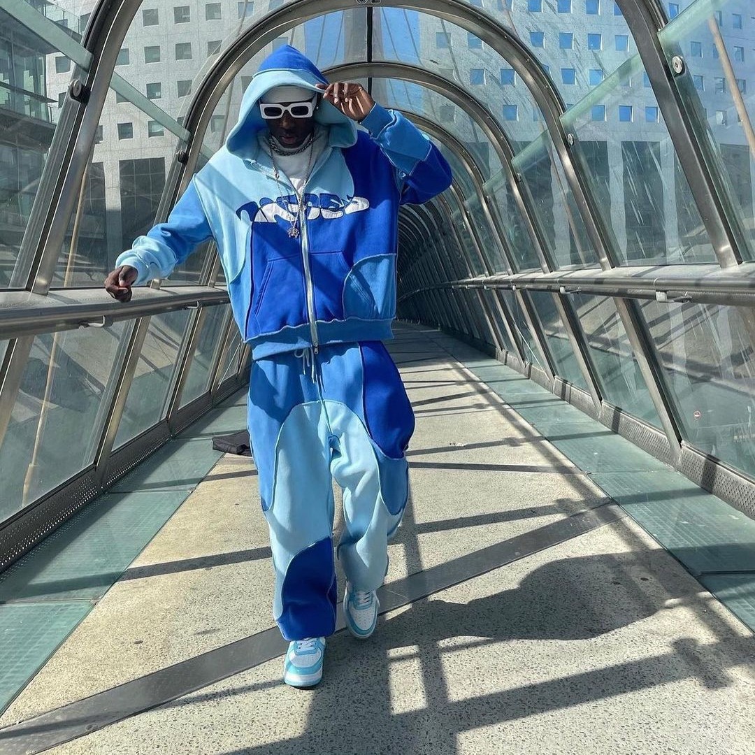 Miesten ja naisten huppari neule Hip Hop Street Casual Style Neuletakki Trendikäs merkki Splice Vetoketju_voghion.com