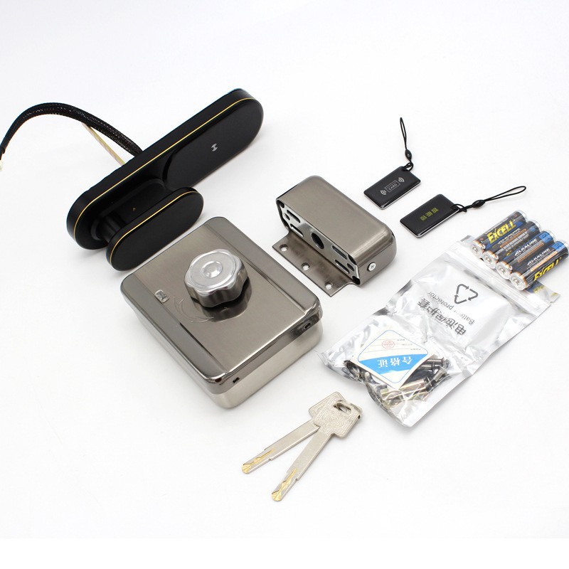 Cerradura de contraseña de huellas dactilares sin cableado Cerradura de control remoto inteligente Cerradura de control eléctrico de huellas dactilares de apartamento Control DE ACCESO Cerradura de puerta de casa de alquiler integrada