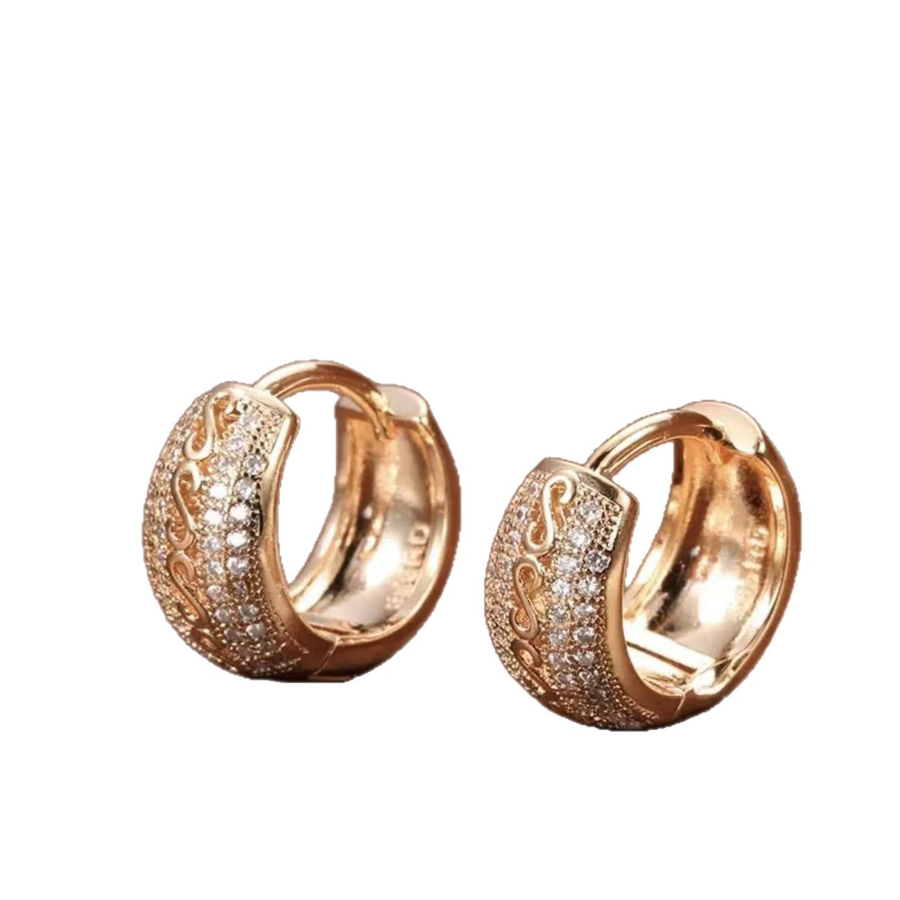 Exquisite Diamond Zircon Circle Drop Earrings For Women Elegant_voghion.com