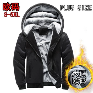 外贸欧码美大码迷彩拼接开衫男式连帽卫衣秋冬季运动加绒加厚外套