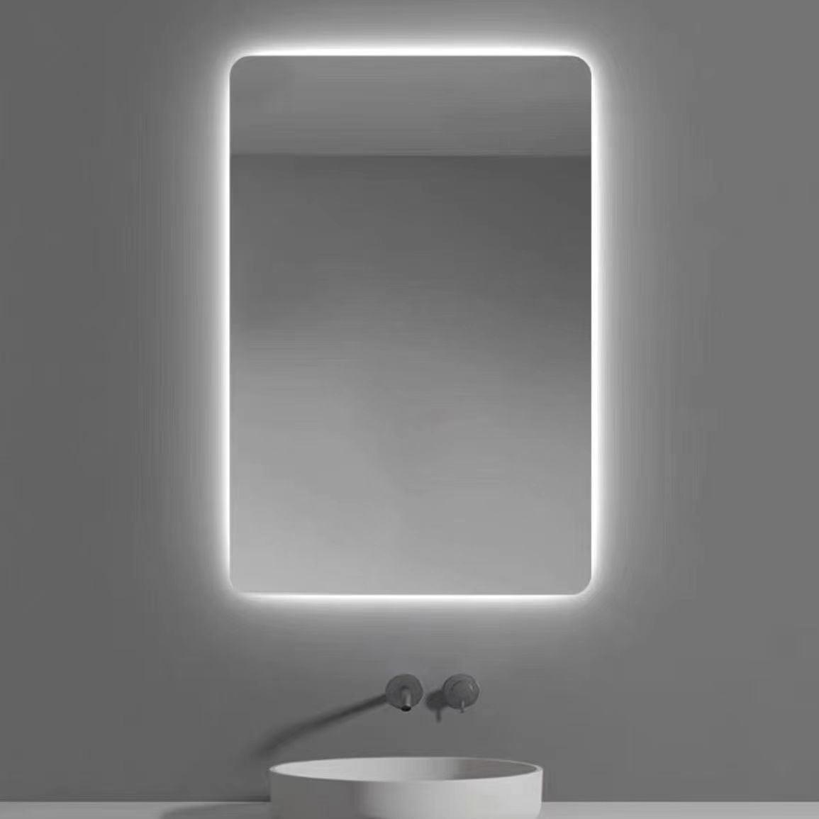 Espejo inteligente pantalla táctil LED espejo de baño de pared inodoro anti-nebble espejo de maquillaje con lámpara espejo de pared