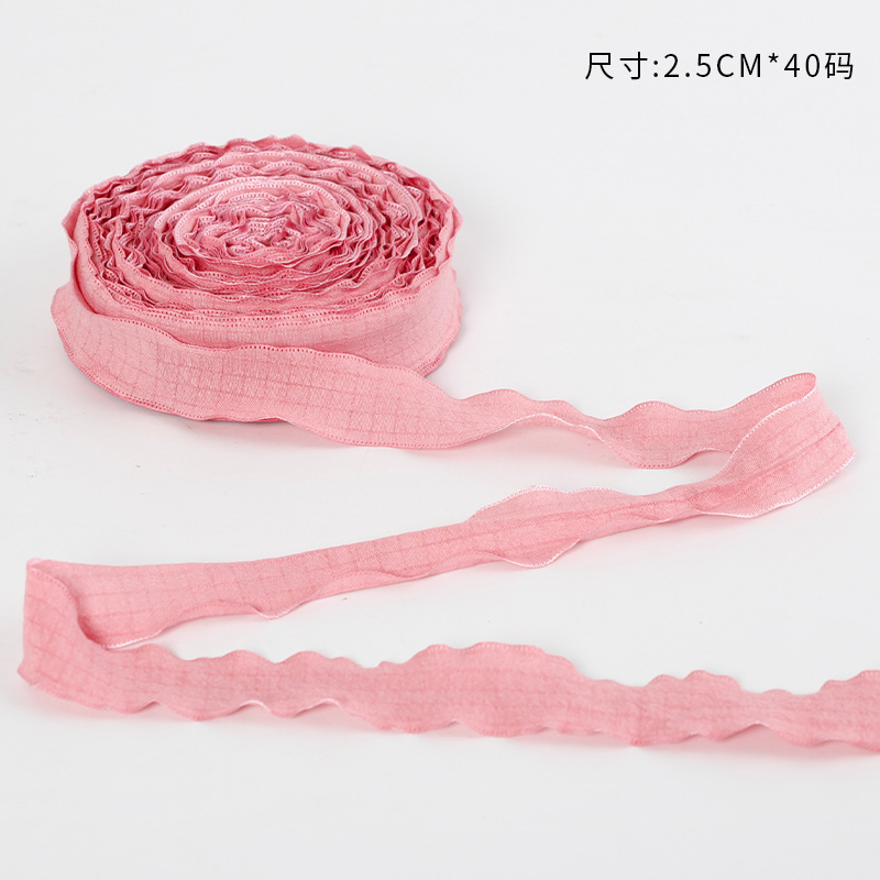Nueva ola cinta plisada espina de pescado cinturón de hilo de oreja flor tienda de flores embalaje cinta pastel hornear cinturón de tela floral