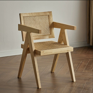 Indonesian Agate Rattan Chair Rattan Dining Chair Ash Book Chair Nordic Homestay Hotel Home Vintage Silent Style Chair