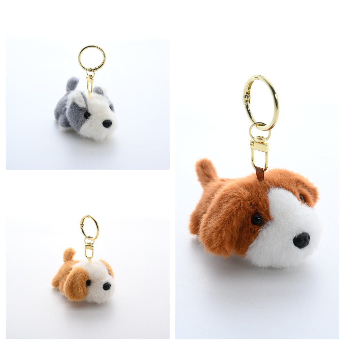 Cute 3 pulgadas cachorro serie de animales colgante llavero juguete de peluche muñeca