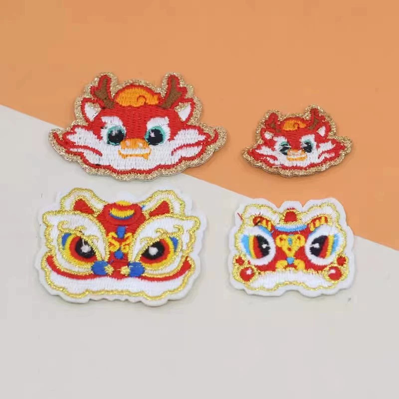 Китайский стиль золотые нити тканевые наклейки сумка для одежды разорванный узор вышивка патч наклейки вышитый логотип аксессуары для волос головной убор без клея