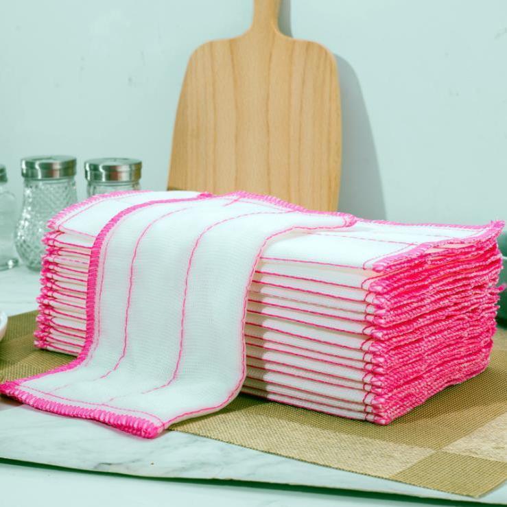 厚手のキッチン食器洗い布、純綿ガーゼ、ノンスティックオイル、強力な吸水性、糸くずの出ないテーブルクロスと雑巾の10枚パック|undefined