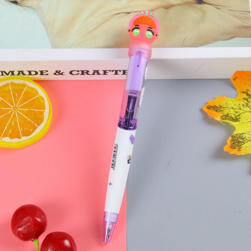 Bolígrafo azul de dibujos animados pluma oleosa regalo estudiantil bolígrafo ins chica corazón bolígrafo con luz papelería creativa